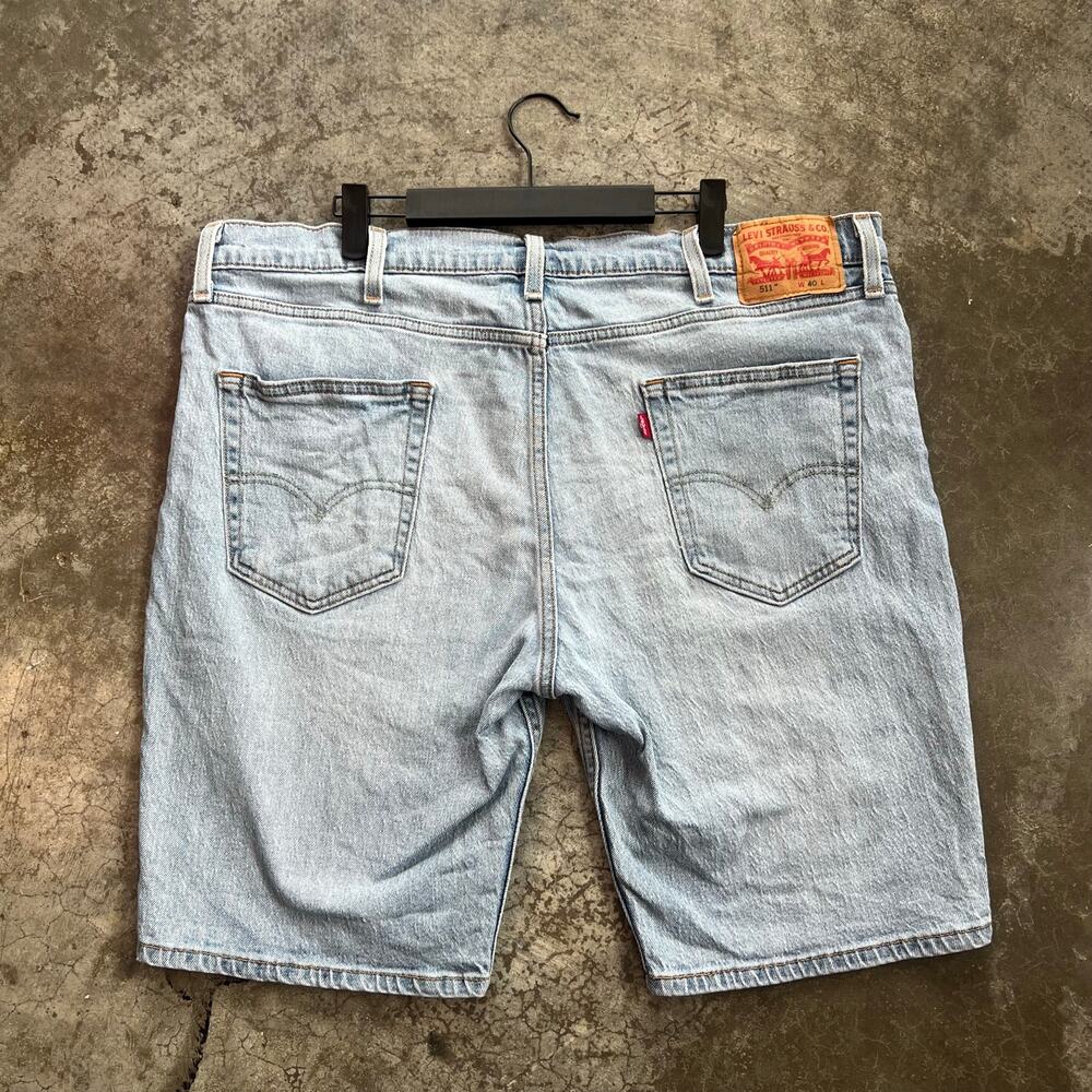 Levi’s 511 Light Wash Denim Shorts Men’s 40 Stretch Streetwear - Picture 2 of 16